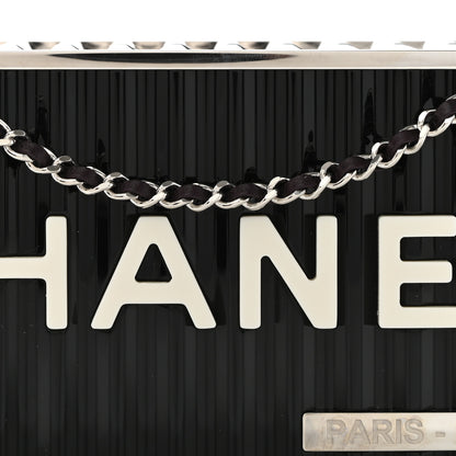 Chanel Resin Enamel CC Shopping Container Signature Minaudiere Clutch Black White 7 of 10