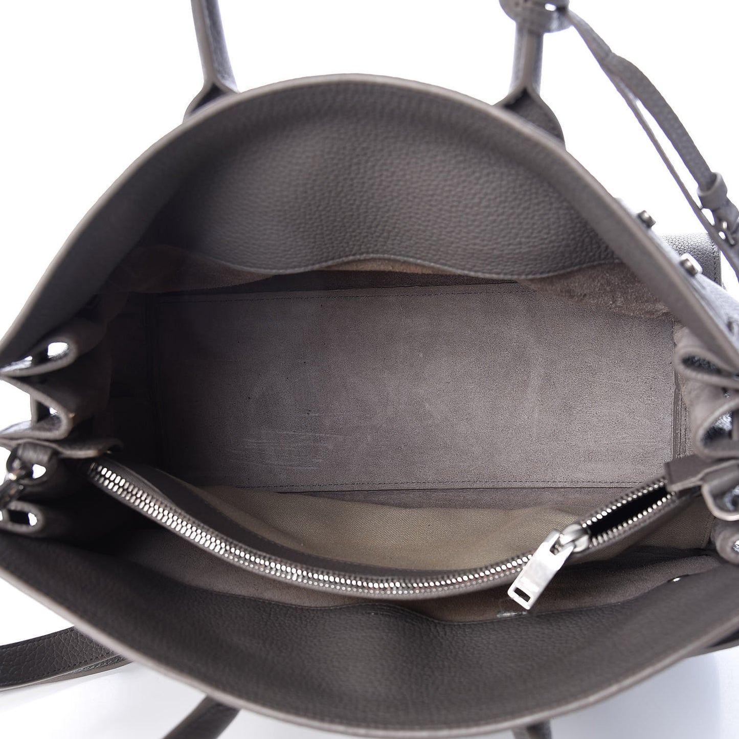 Grained Calfskin Small Supple Sac De Jour Mouse Grey