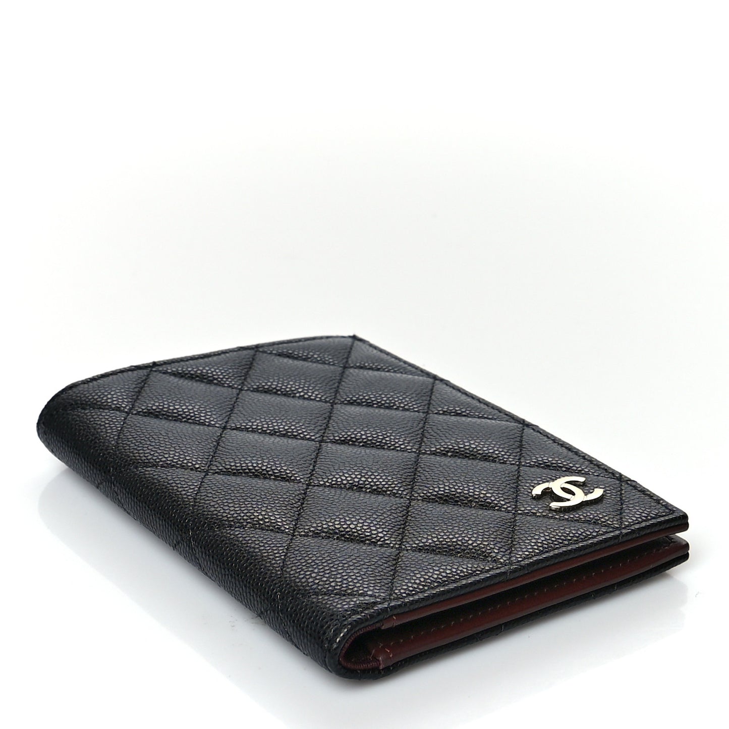Caviar Quilted Passport Holder Black