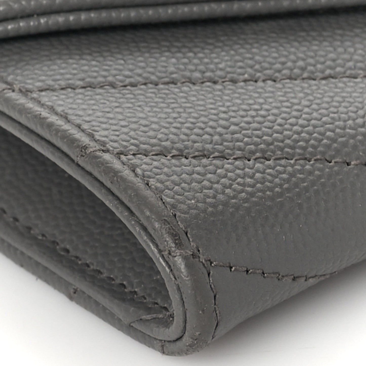 Grain De Poudre Matelasse Chevron Small Monogram Envelope Wallet Fog