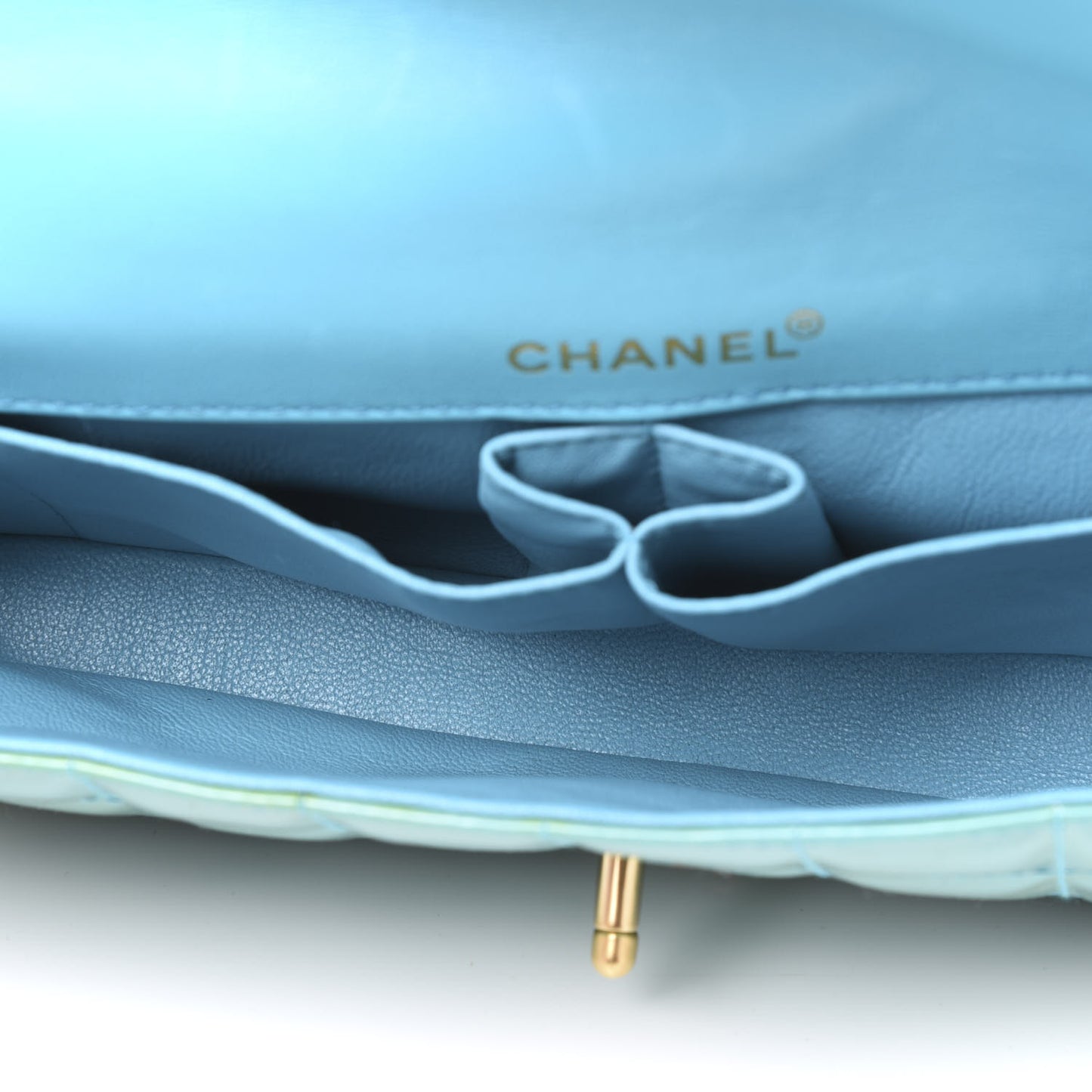 Patent East West Chocolate Bar Flap Turquoise