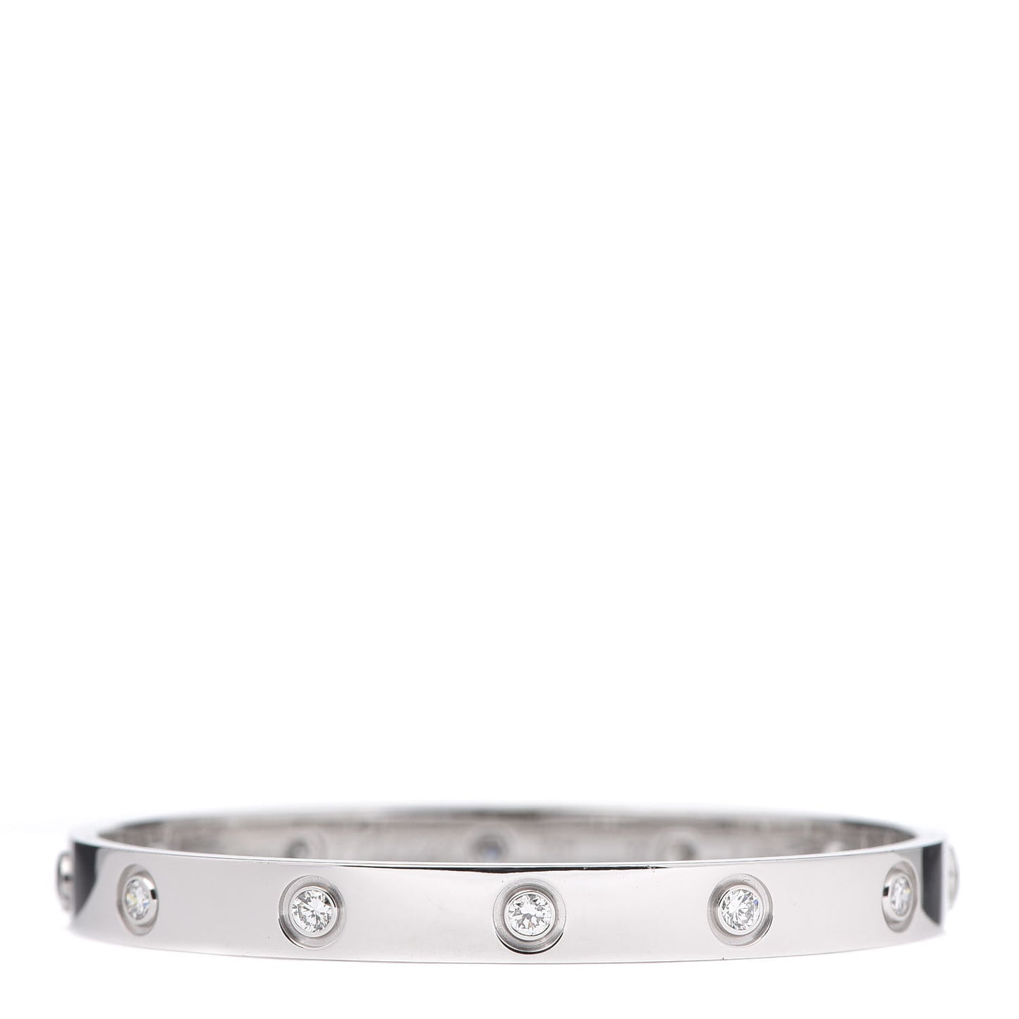 18K White Gold 10 Diamond LOVE Bracelet 16