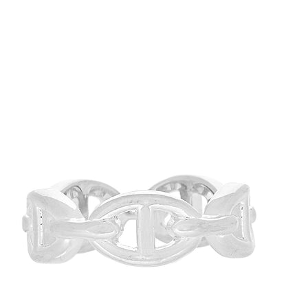 Hermes Sterling Silver PM Chaine d'Ancre Enchainee Band Ring 52 6 3 of 6