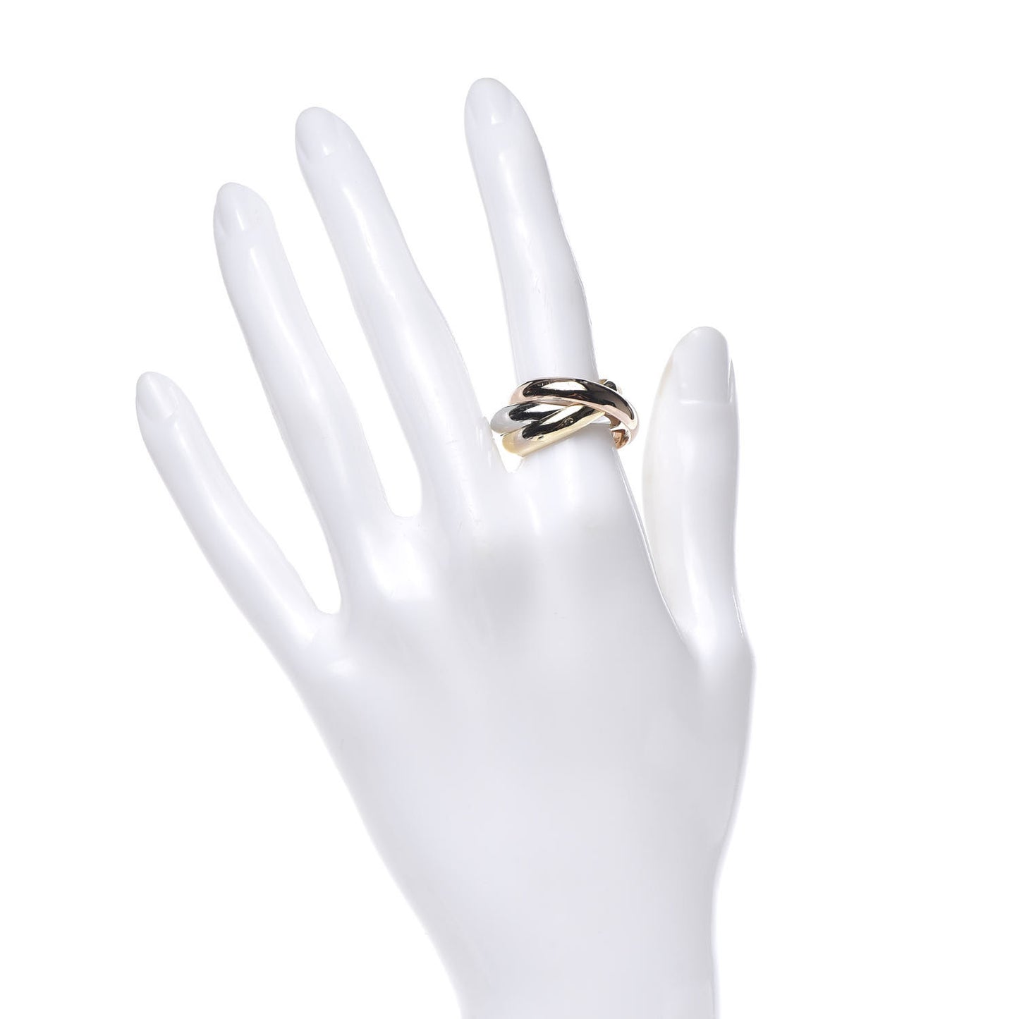 18K Pink Yellow White Gold Large Trinity Ring 55 7.25