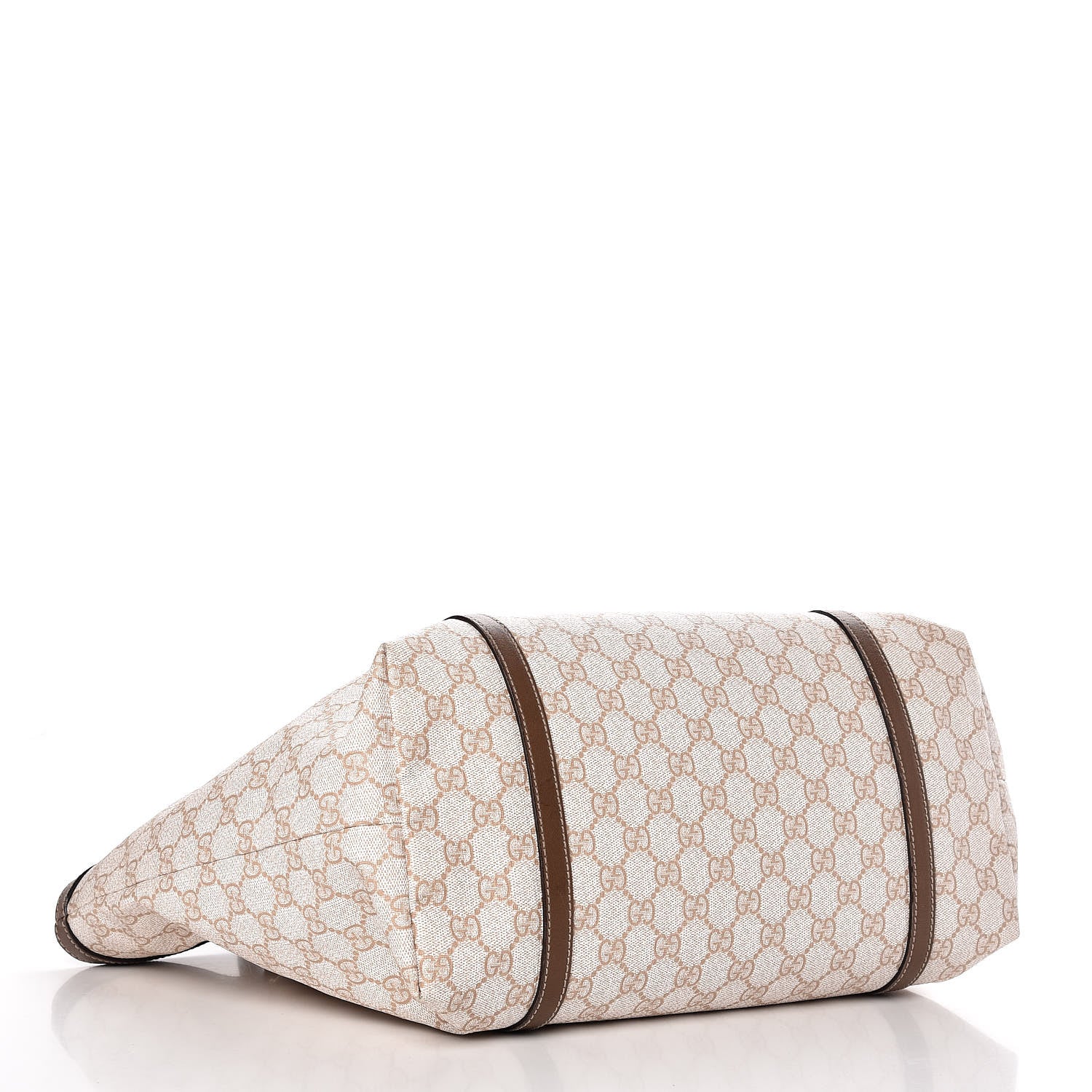Gucci GG Supreme Monogram Calfskin Medium Nice Tote New Mystic White Beige Brown 4 of 9