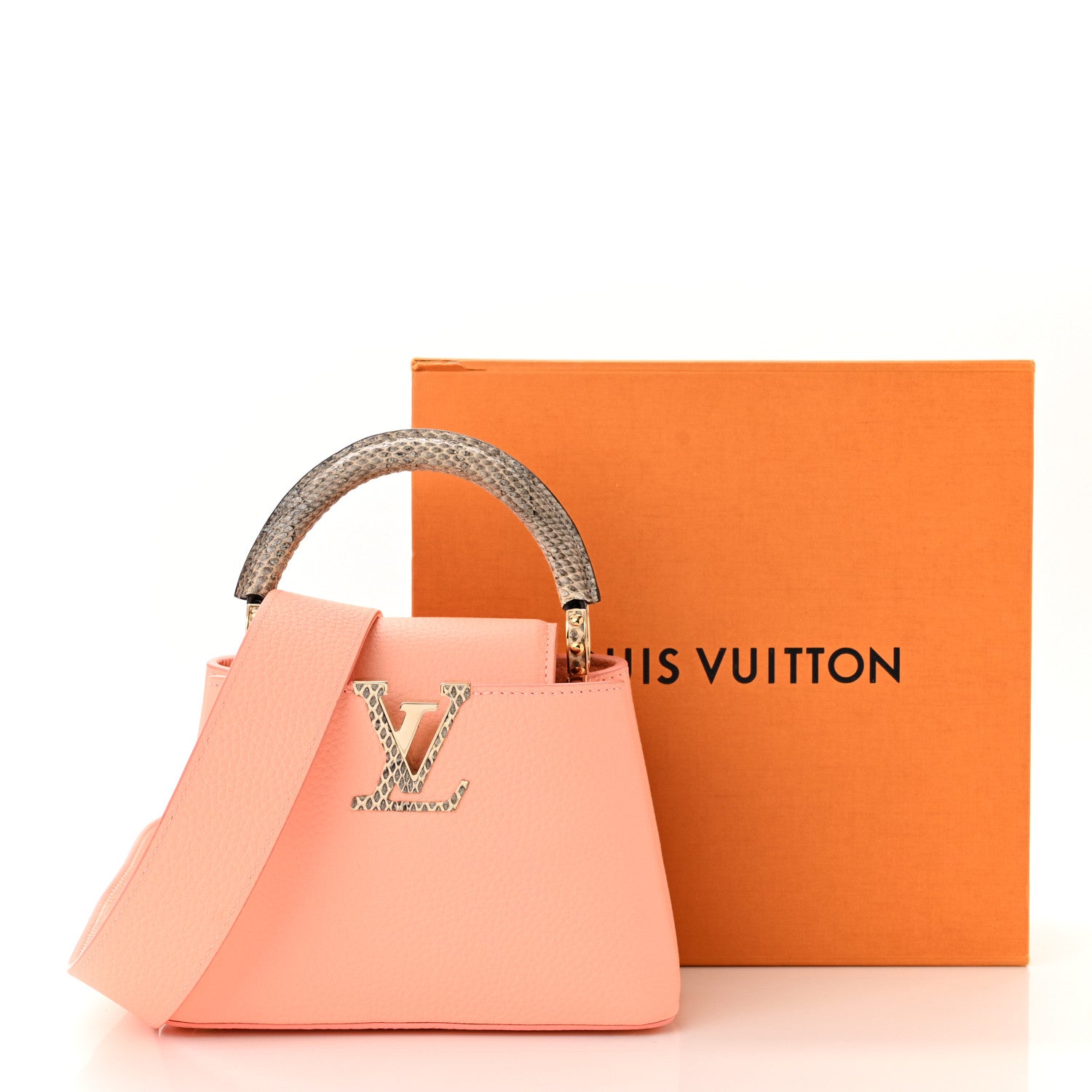 Louis Vuitton Taurillon Ayers Capucines Mini Coral 10 of 10