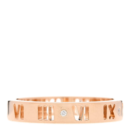 Tiffany 18K Rose Gold Diamond Atlas Pierced Ring 54 6.75 1 of 5