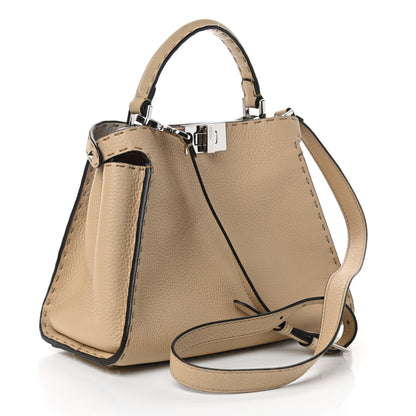 Fendi Cuoio Romano Selleria Medium Peekaboo Iconic Essentially Satchel Paglia Latte Mou 4 of 10
