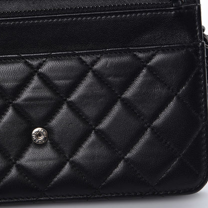 Chanel Lambskin Quilted Boy Wallet On Chain WOC Black 10 of 10