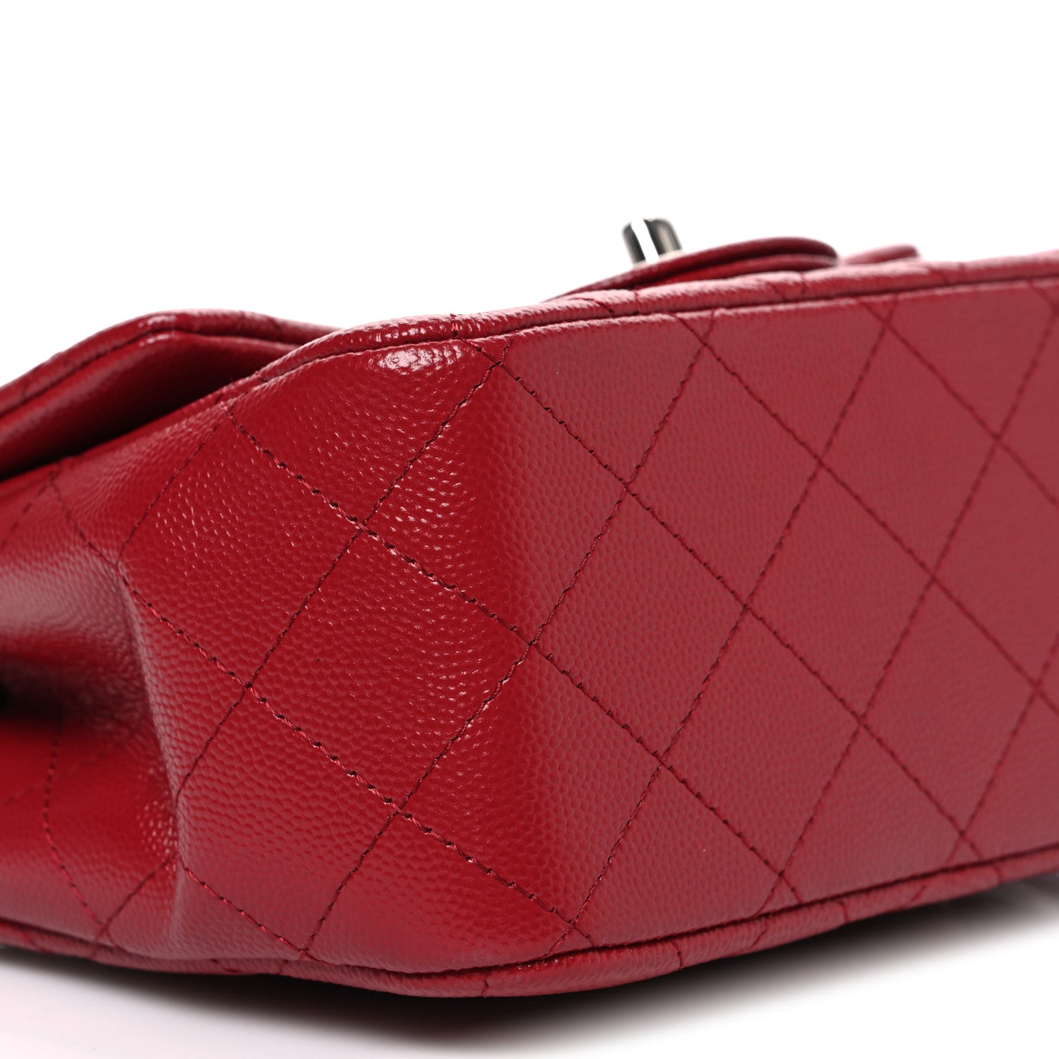 Chanel Caviar Quilted Mini Square Flap Red 9 of 10