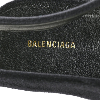 Balenciaga Velvet BB Knife Pointy Toe Slingback Flats 38 Black 6 of 7