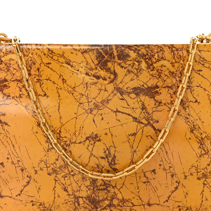 Bottega Veneta Spazzolato Calfskin Chain Clutch Gold Marble 7 of 12