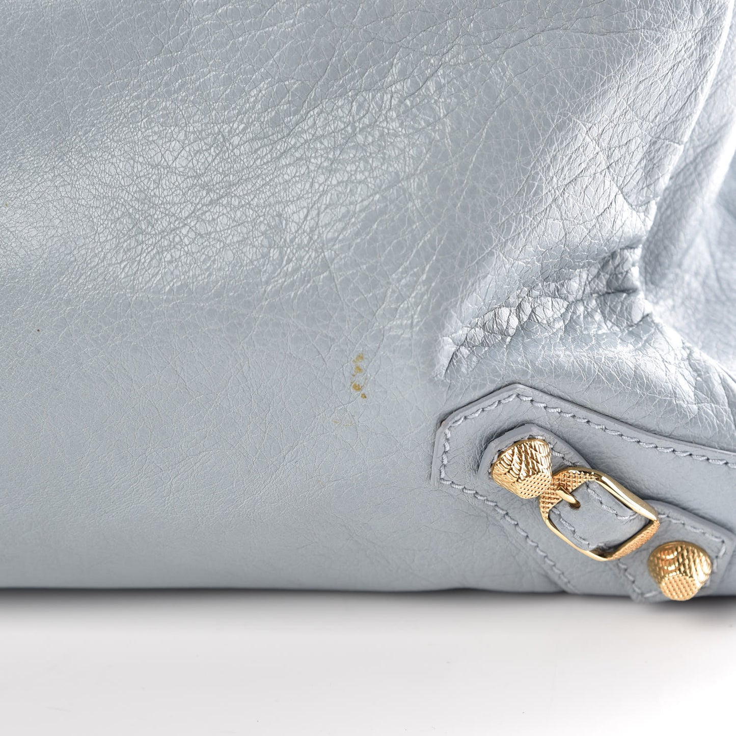 Agneau Giant 12 Gold Hardware Velo Bleu Opaline