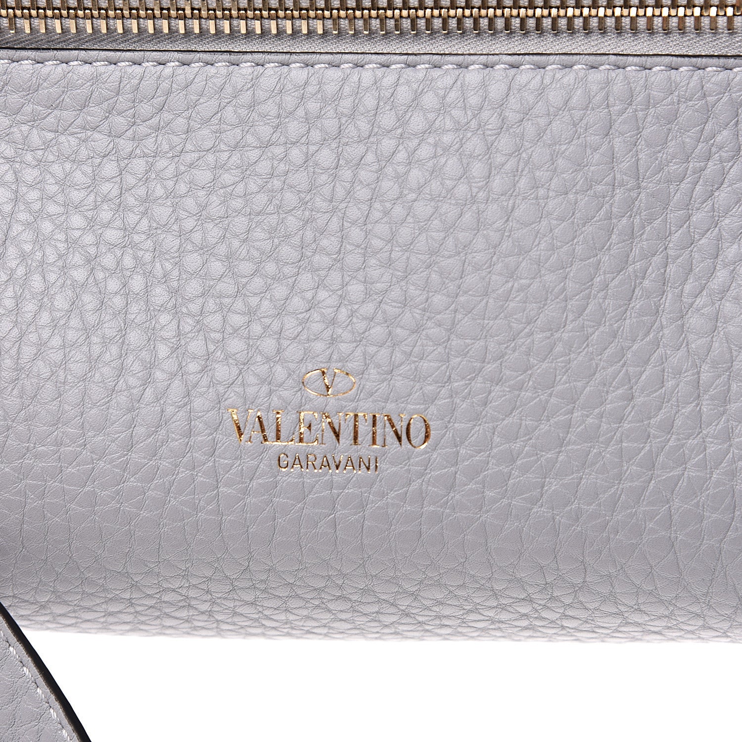 Valentino Garavani Grained Calfskin Rockstud Belt Bag 85 Pastel Grey 7 of 9