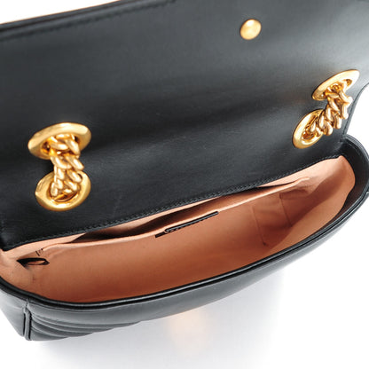 Gucci Calfskin Matelasse Mini GG Marmont Shoulder Bag Black 5 of 7