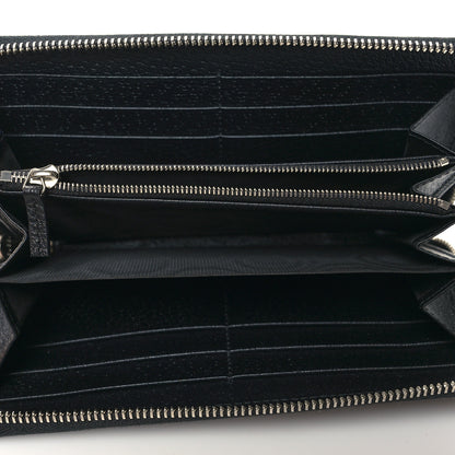 Gucci Canvas Monogram Jumbo GG Textured Dollar Calfskin Continental Wallet Black 5 of 8