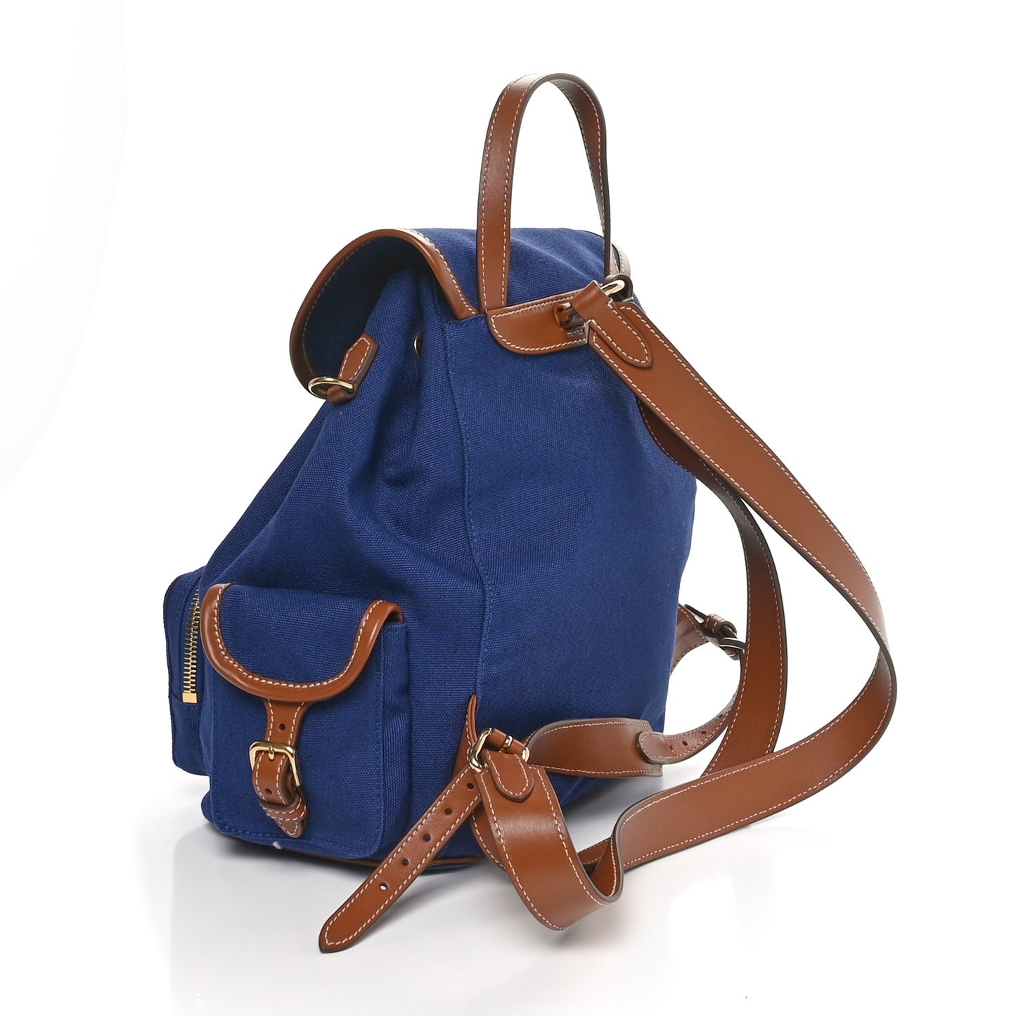 Canapa Soft Calfskin Backpack Bluette Brandy