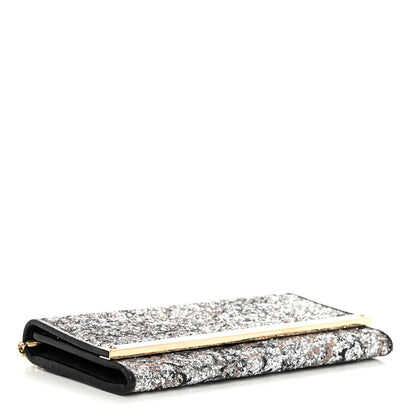 Jimmy Choo Glitter Milla Wallet on Chain Silver 4 of 9