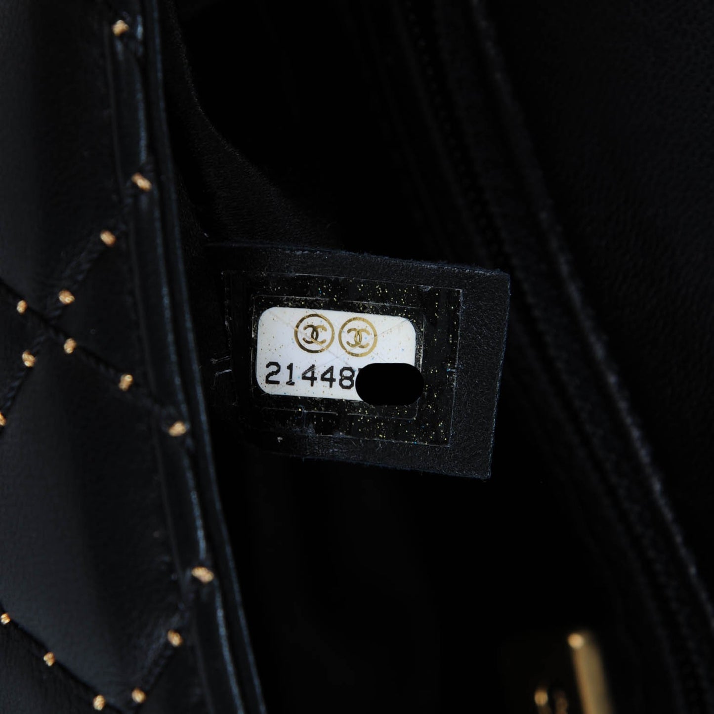 Lambskin Quilted Mini Studded Flap Black