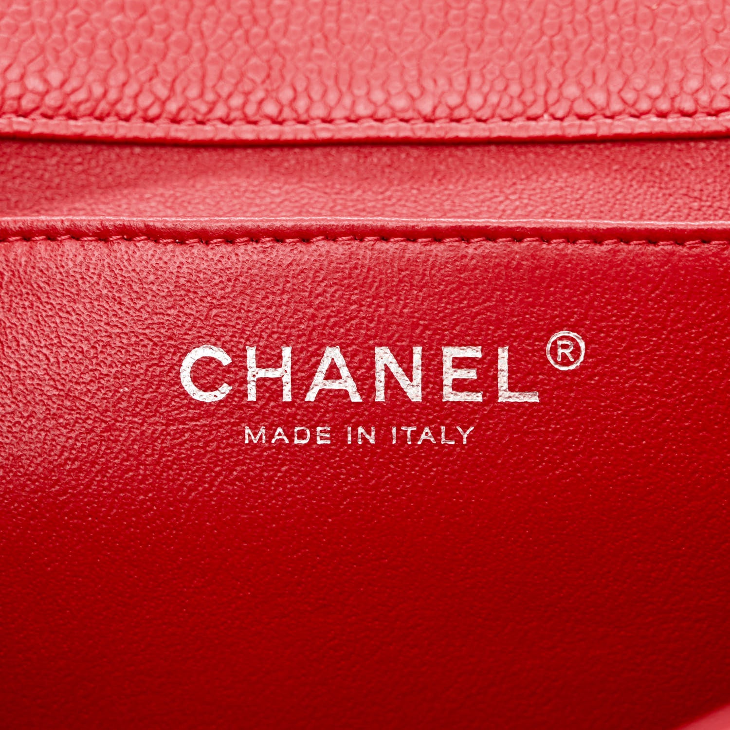 Chanel Caviar Quilted Clutch With Chain Flap Red 6 of 11