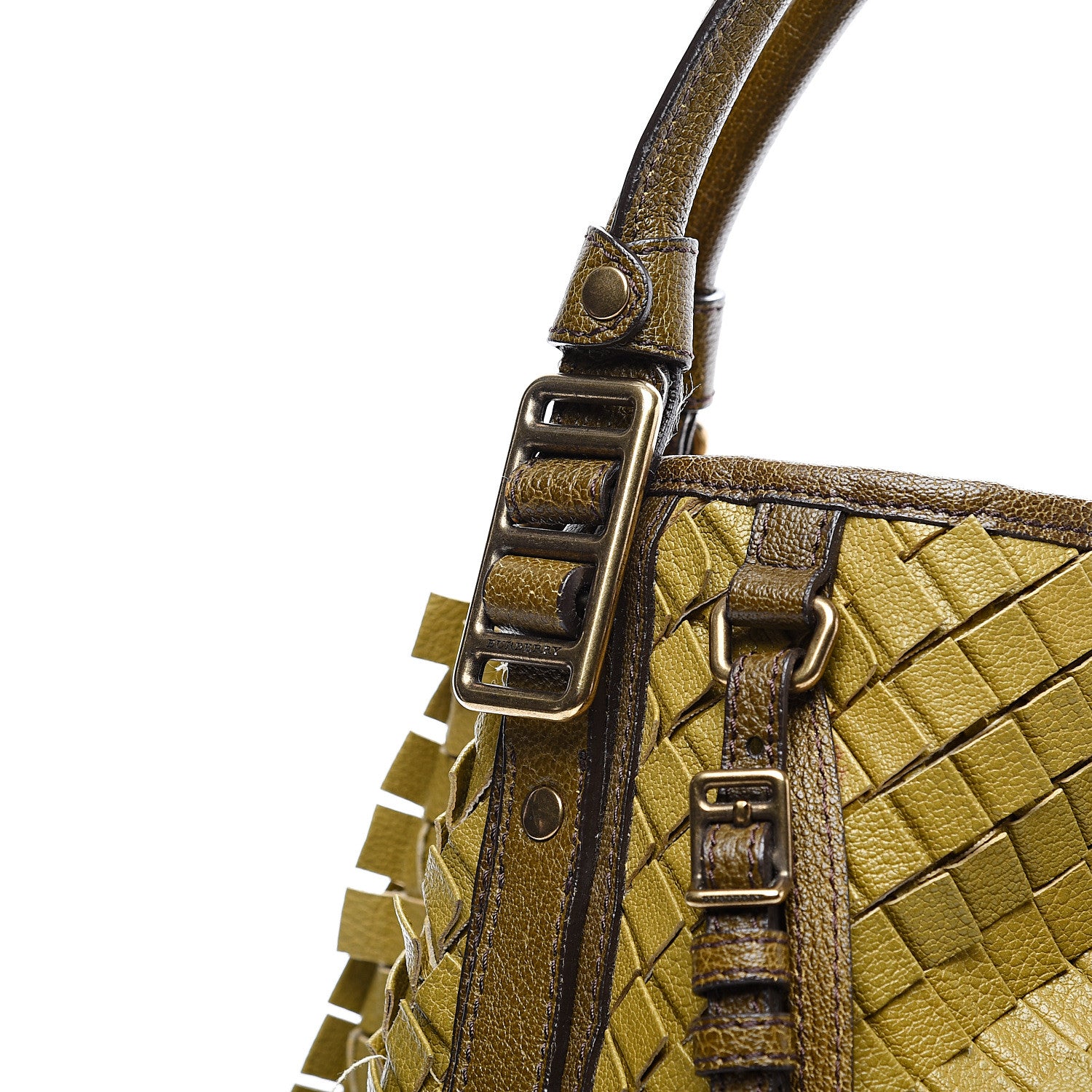 Burberry Calfskin Tile Tote Green 10 of 10