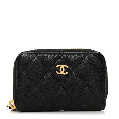 Chanel Caviar Quilted Zip Coin Purse Black 1 of 8