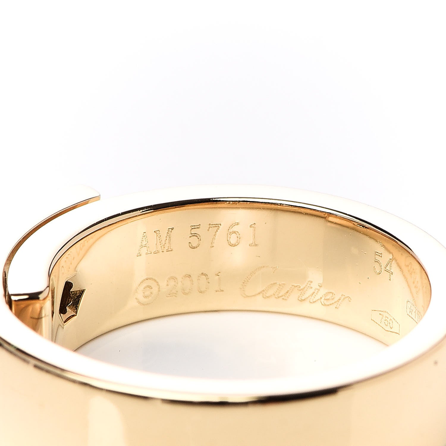 Cartier 18K Yellow Gold Diamond Anniversary Band Ring 54 6.75 4 of 5