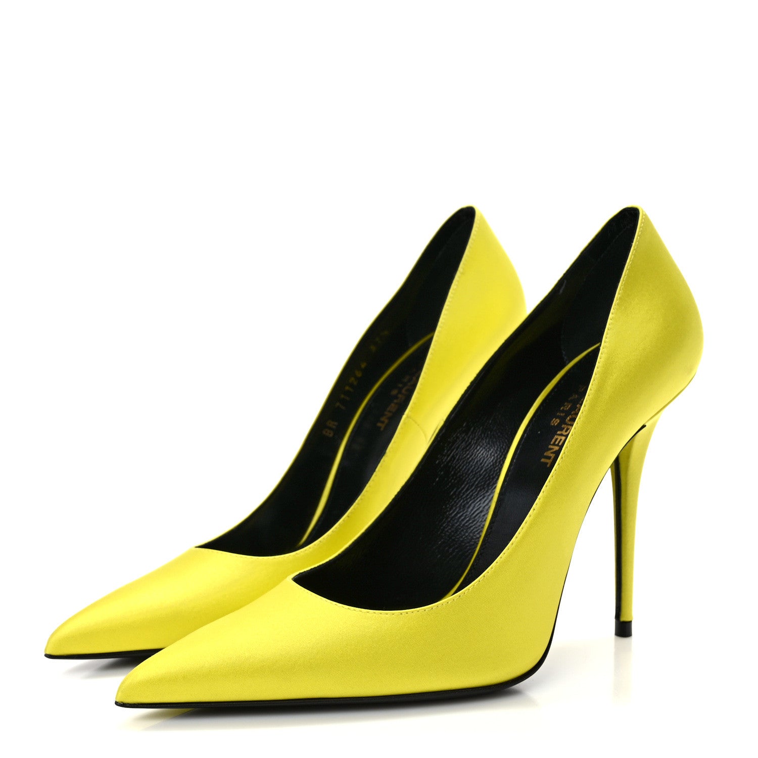Saint Laurent Satin Crepe Marylin 110 Pumps 37.5 Narcissus 37.5 Yellow 3 of 9