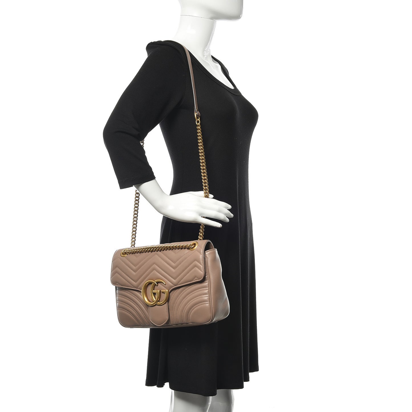 Calfskin Matelasse Medium GG Marmont Shoulder Bag Porcelain Rose