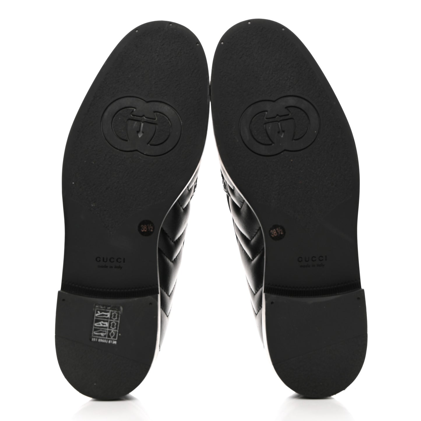 Nappa Matelasse Double G Marmont Loafers 38.5 Black