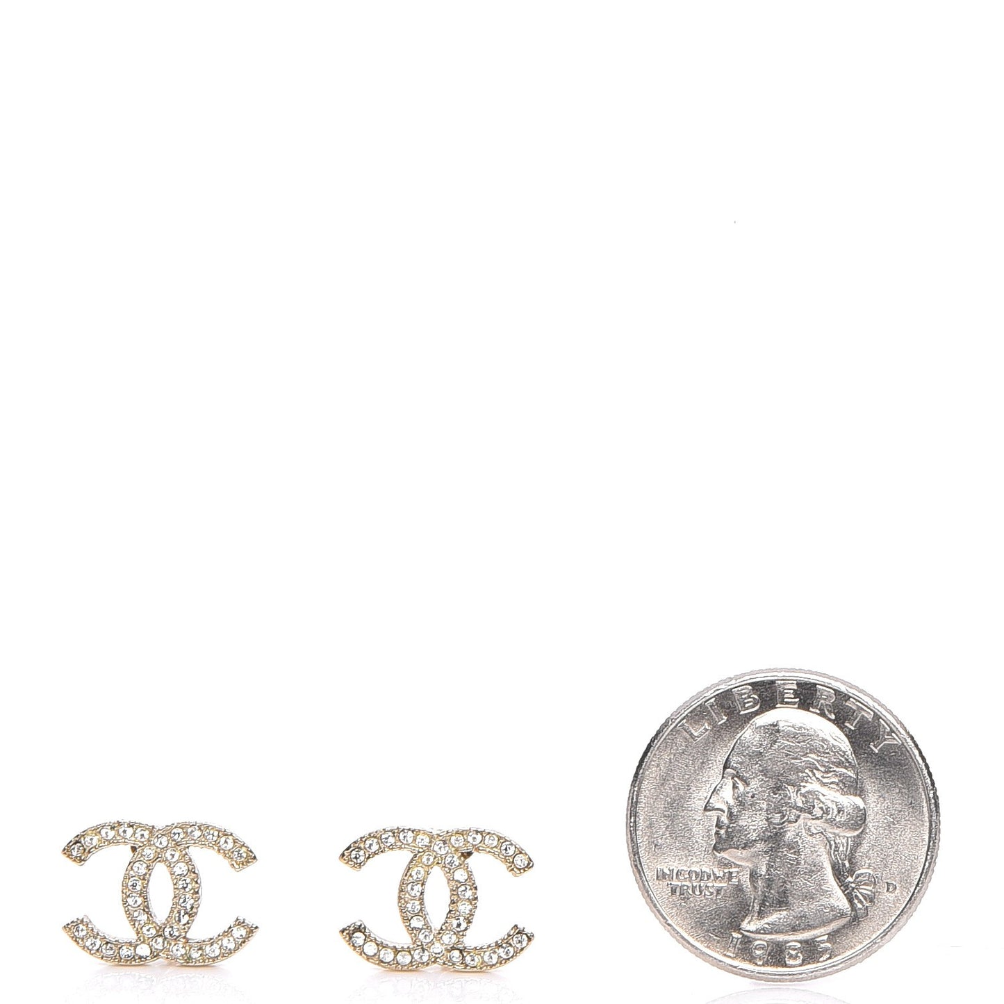 Crystal CC Earrings Gold
