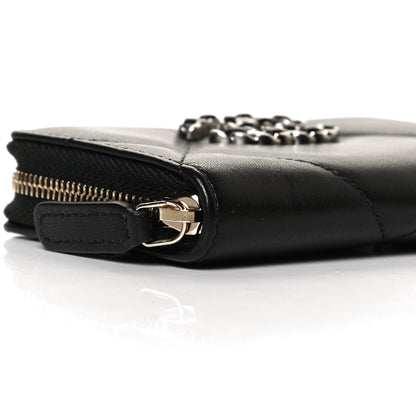 Chanel Lambskin Quilted Chanel 19 Zip Around Coin Purse Wallet Black 8 of 12