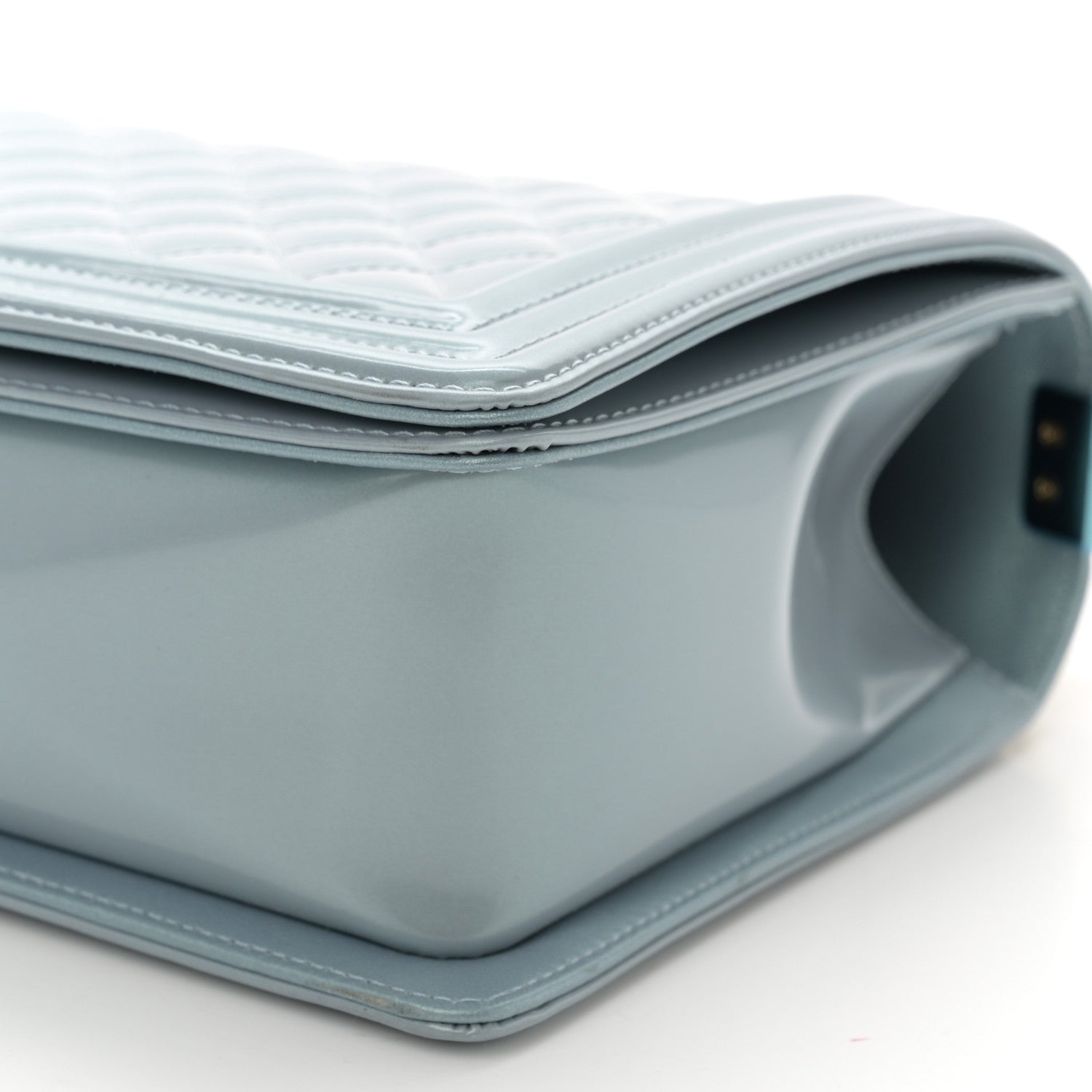 Chanel Iridescent Glazed Calfskin Quilted New Medium Boy Flap Light Blue 10 of 11