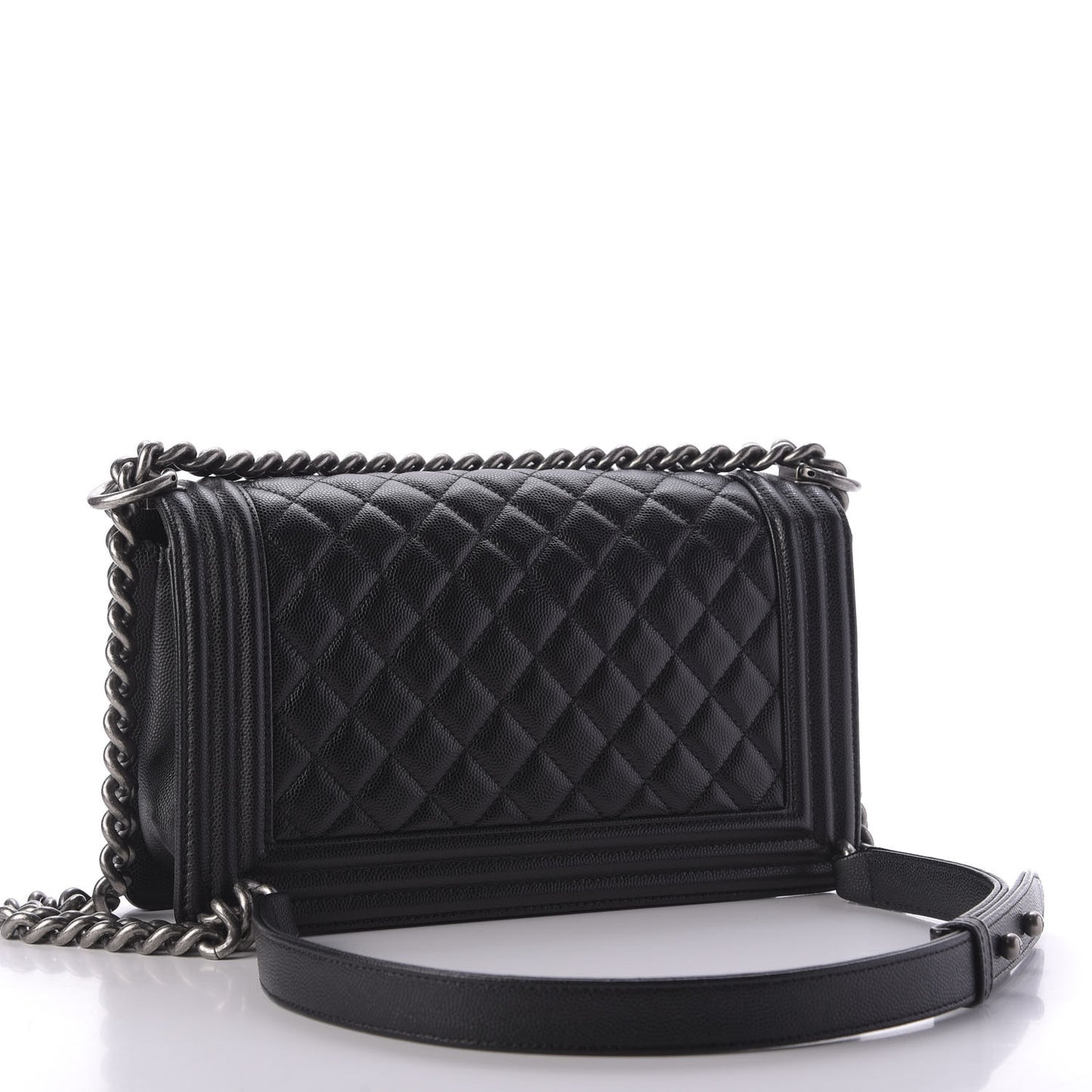 Caviar Quilted Medium Boy Flap Black