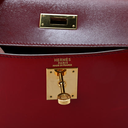 Hermes Box Chamonix Tri-Color Kelly Sellier 28 Rouge H Rouge Vif Naturelle 5 of 9