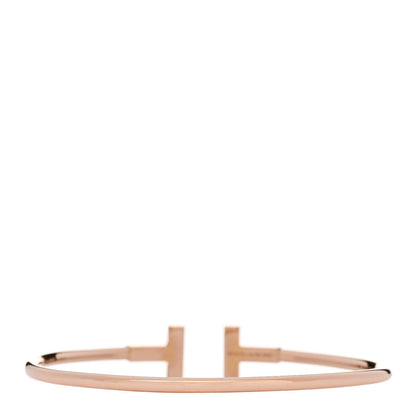 Tiffany 18K Rose Gold Diamond T Wire Bracelet 2 of 4