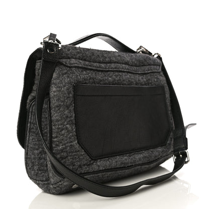 Proenza Schouler Melange Felted Wool Crossbody Bag Charcoal Black 3 of 9