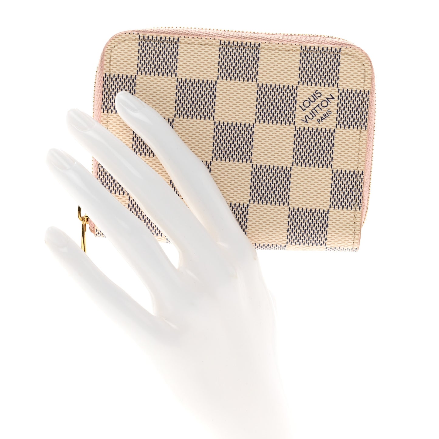 Damier Azur Zippy Coin Purse Rose Ballerine