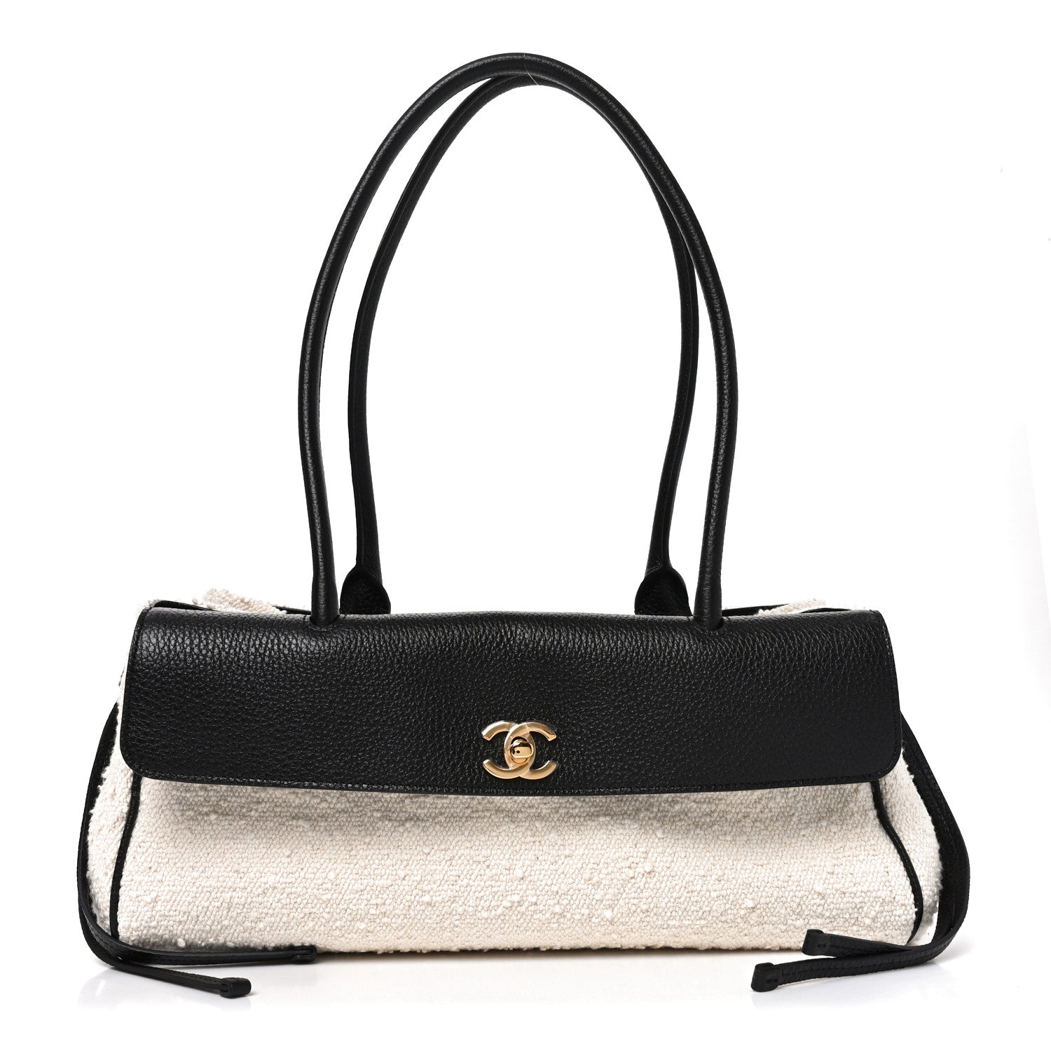 Chanel Grained Calfskin Boucle Urban Essentials Small Shopping Bag Ecru Black 1 of 10