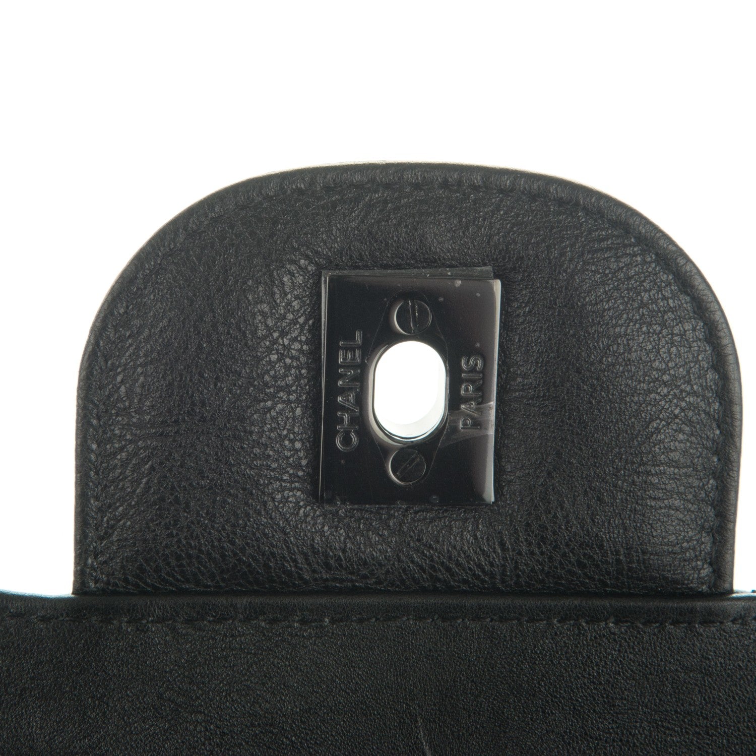 Chanel Crumpled Calfskin Quilted Jumbo Double Flap So Black 5 of 8