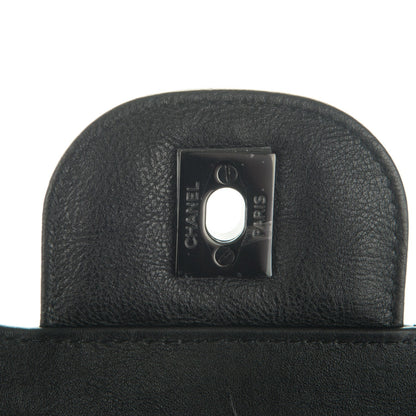 Chanel Crumpled Calfskin Quilted Jumbo Double Flap So Black 5 of 8