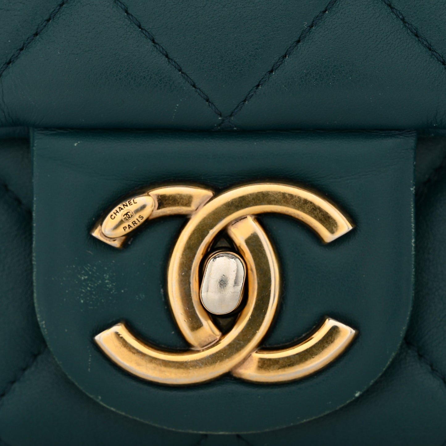Calfskin Quilted East West Flap Dark Blue