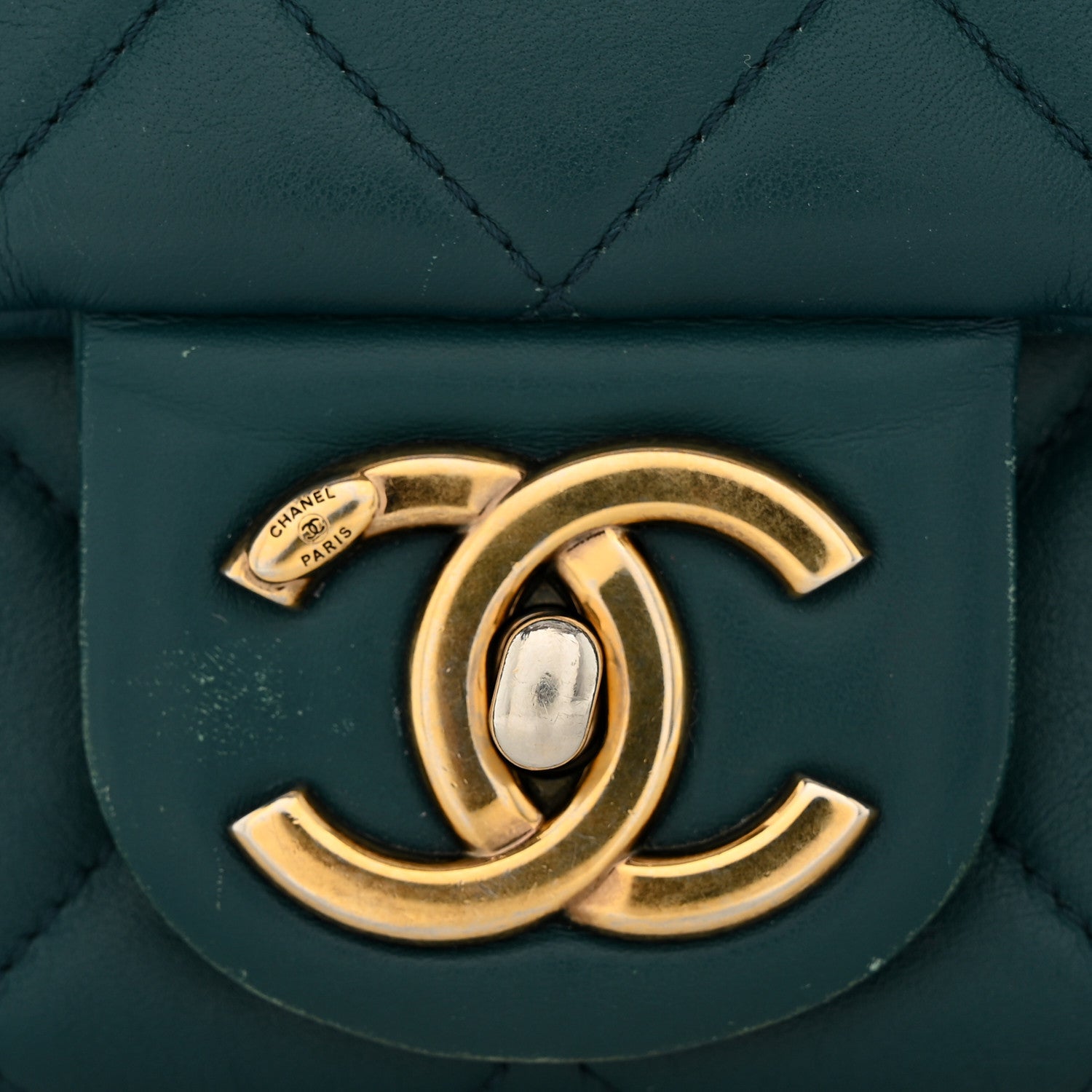 Chanel Calfskin Quilted East West Flap Dark Blue 12 of 14