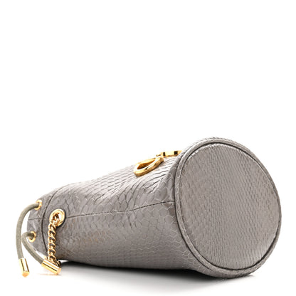 Gucci Snakeskin Mini Zumi Bucket Bag Dusty Grey 4 of 10