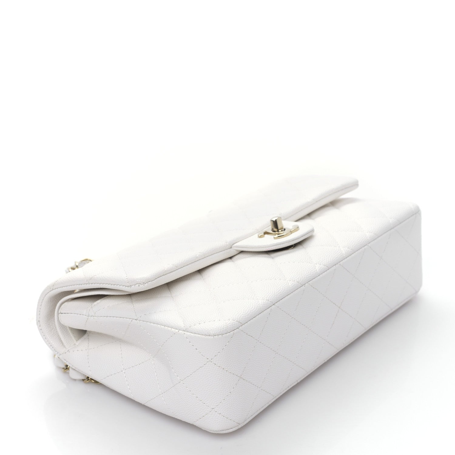 Chanel Caviar Quilted Medium Double Flap White 4 of 9
