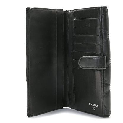 Chanel Calfskin Double Stitch Hamptons Flap Wallet Black 5 of 9