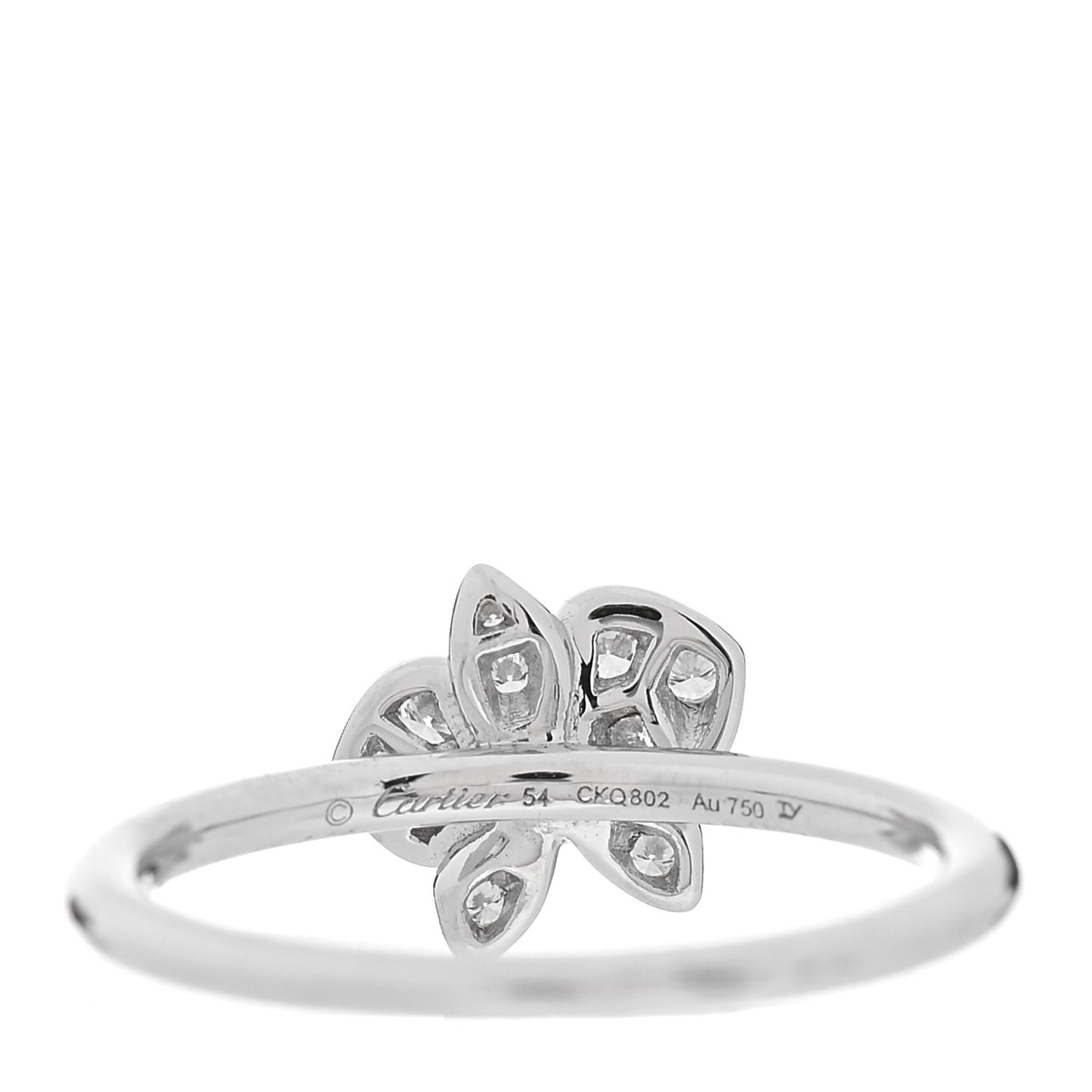18K White Gold Diamond Caresse D'Orchidees Par Cartier Ring 54 7