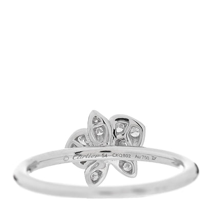 Cartier 18K White Gold Diamond Caresse D'Orchidees Par Cartier Ring 54 7 4 of 5