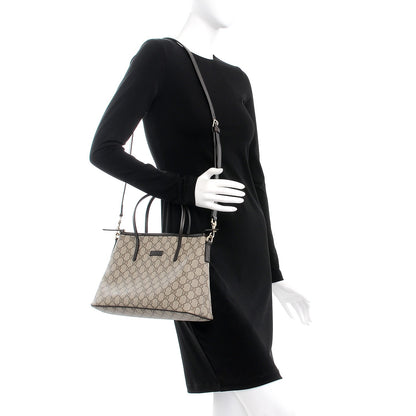 Gucci GG Supreme Monogram Small Zippered Tote Dark Brown 2 of 8