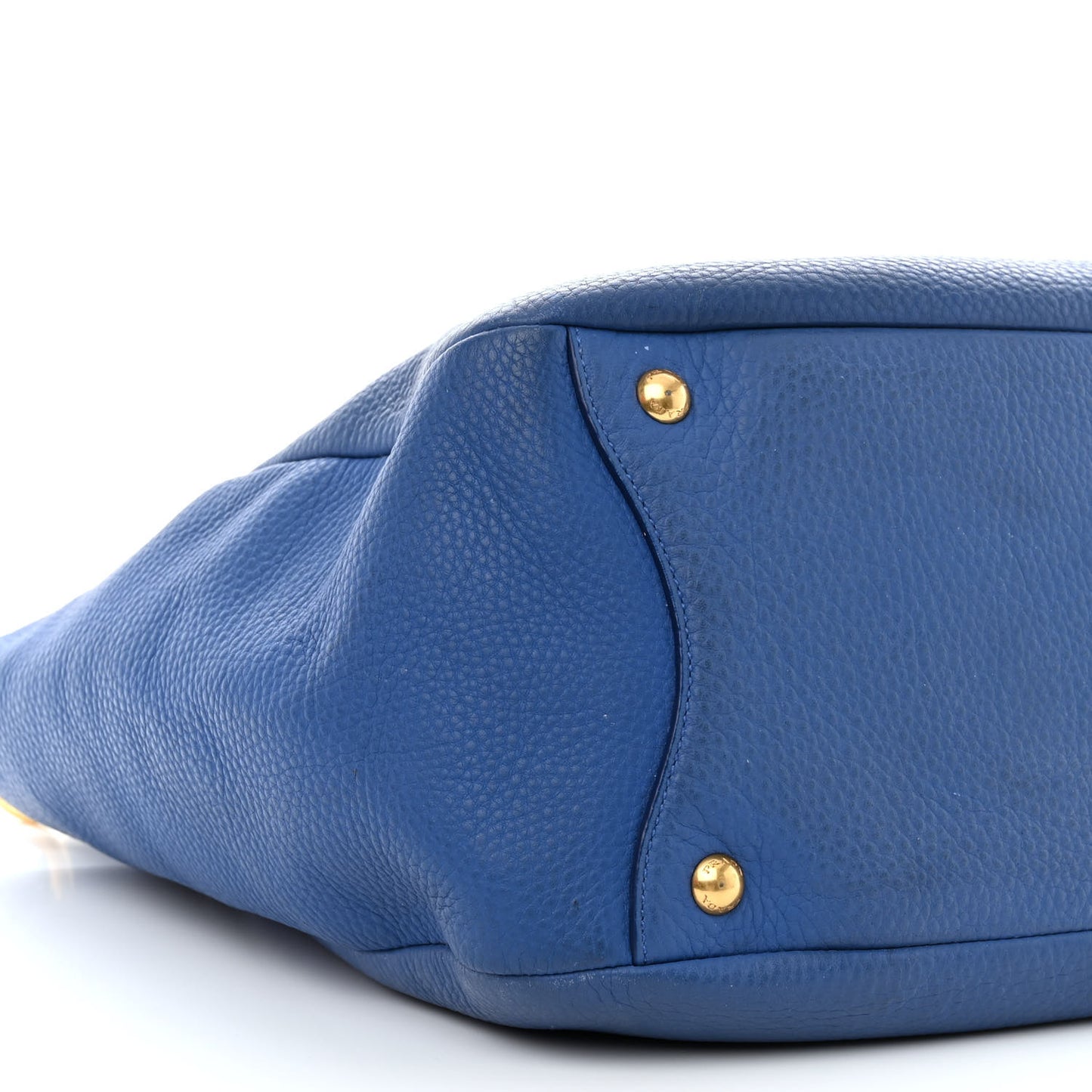 Vitello Daino Side Pocket Hobo Azzurro